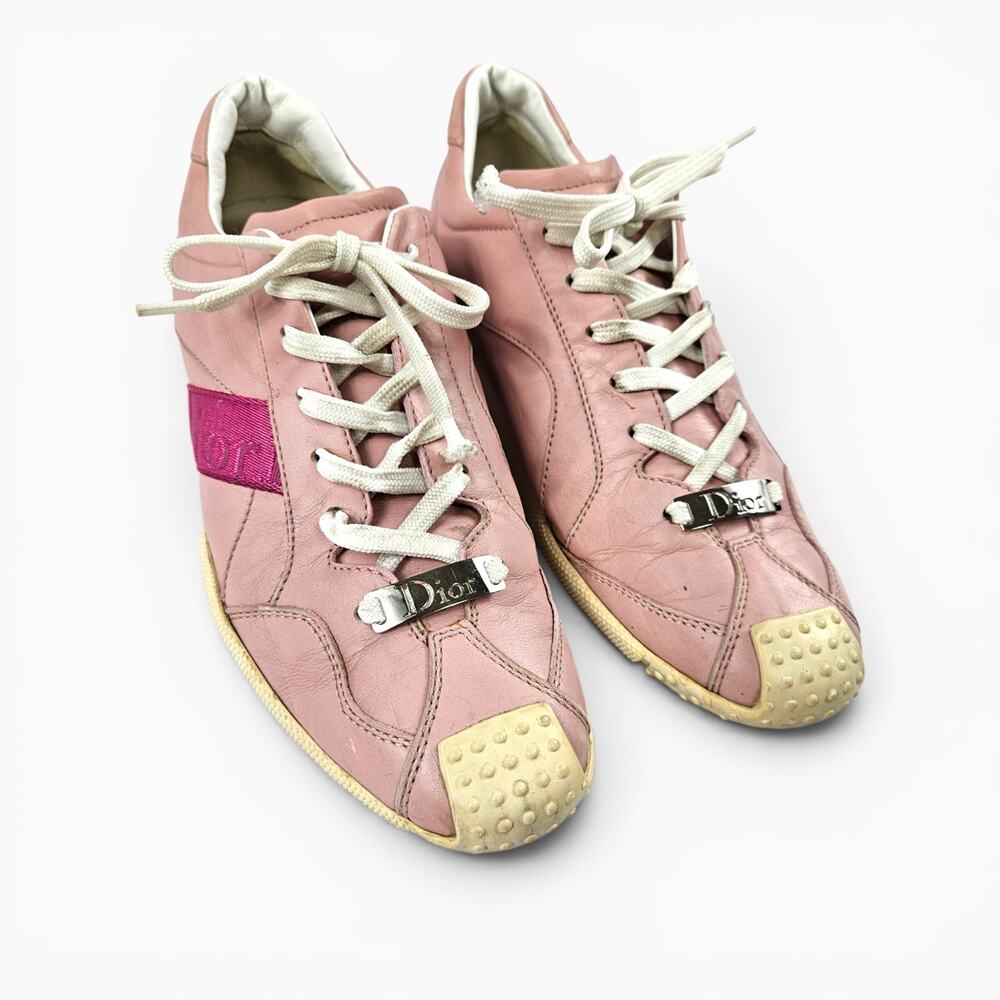 Y2k Christian Dior Sneakers Pink Metal Dior Lace Plate - Size 38 (8) - Picture 5 of 8